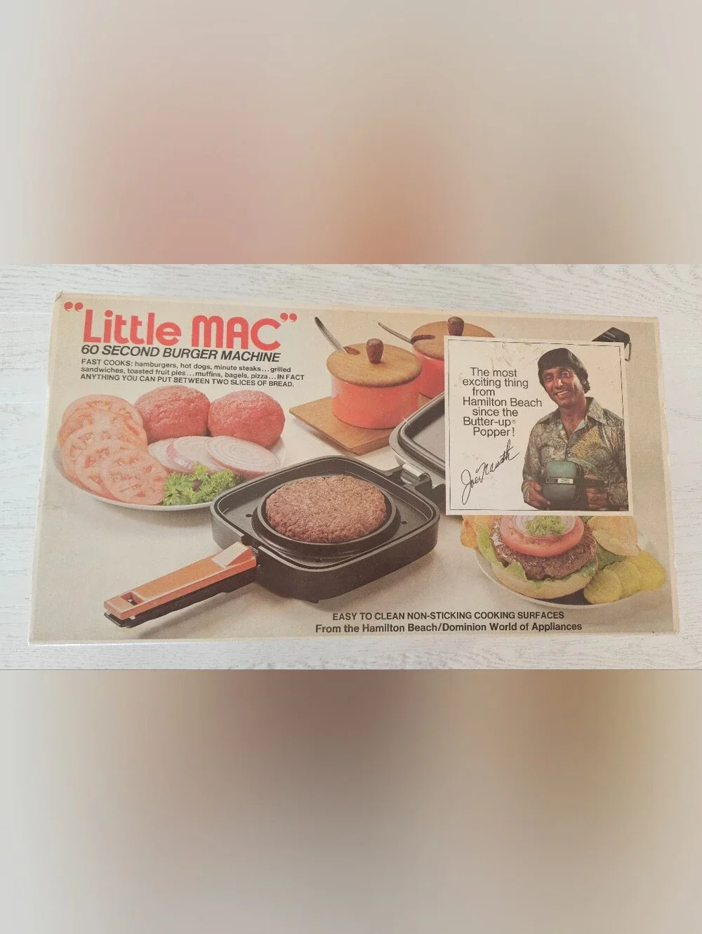 Joe Namath Little MAC 60 Second Burger Machine Model No. 2108 Vintage NIB